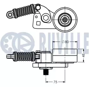 натяжитель ремня в сборе! 45x80x68 \MB ACTROS 542342 RUVILLE