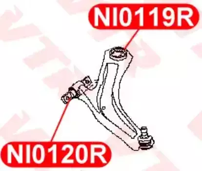 NI0119R САЙЛЕНТБЛОК РЫЧАГА ПЕРЕДНЕЙ ПОДВЕСКИ,ЗАДНИЙ VTR