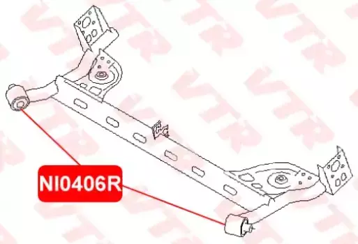 NI0406R САЙЛЕНТБЛОК ПОПЕРЕЧНОЙ ТЯГИ ЗАДНЕЙ ПОДВЕСКИ VTR