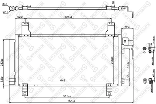 Радиатор кондиционера (конденсатор) STELLOX 10-45119-SX