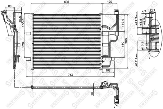 Радиатор кондиционера (конденсатор) STELLOX 10-45118-SX