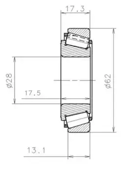 Однорядный конический подшипникVAUXHALL EC43082S01H206 SNR