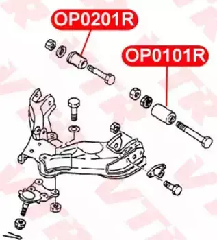 OP0201R САЙЛЕНТБЛОК НИЖНЕГО РЫЧАГА ПЕРЕДНЕЙ ПОДВЕСКИ,ЗАДНИЙ VTR