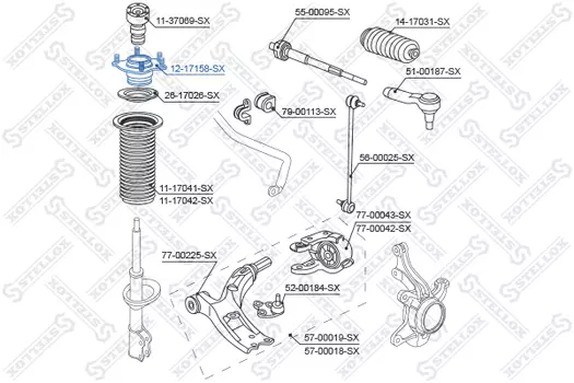 опора амортизатора переднего!\ Honda CR-V RE3/RE4 2007-2012 12-17158-SX STELLOX