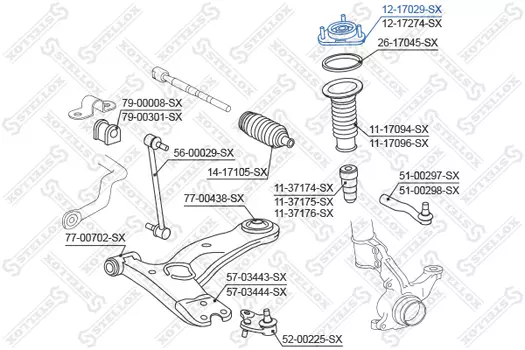 опора амортизатора переднего!\ Toyota Rav 4 2.4 16V/3.5 24V 05> 12-17029-SX STELLOX