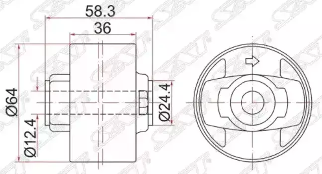 ОПОРА ДИФФЕРЕНЦИАЛА LHRH TOYOTA AURISBLADERUMIO ST-41651-42120 SAT