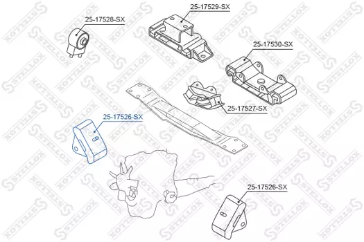 Подушка крепления двигателя STELLOX 25-17526-SX