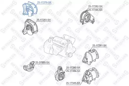 Подушка крепления двигателя STELLOX 25-17279-SX