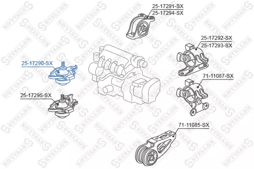 Подушка крепления двигателя STELLOX 25-17290-SX