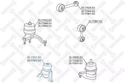 Подушка крепления двигателя STELLOX 25-17931-SX