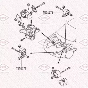 Подушка крепления двигателя TATSUMI TEG1176