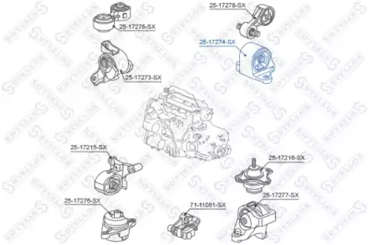 Подушка крепления двигателя STELLOX 25-17274-SX