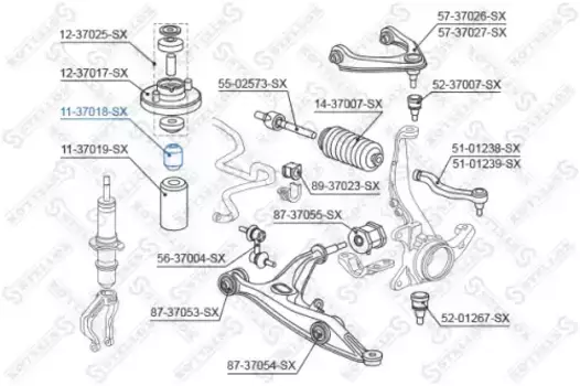 отбойник амортизатора переднего!\ Honda CR-V RD1/RD2 95> 11-37018-SX STELLOX