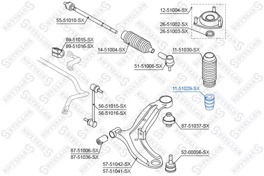 отбойник амортизатора переднего!\ Hyundai Getz 02>