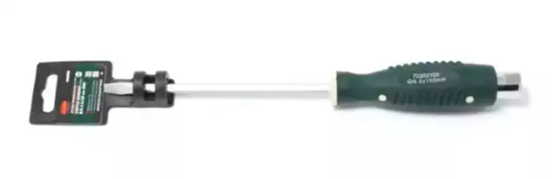 отвертка! шлицевая силовая магнитная ''Profi'' S2 SL6.5х150мм, на пластиковом держателе\ RF-70265150 ROCK FORCE