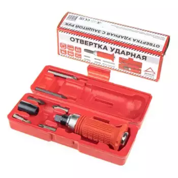 отвертка ударная! с битами 7пр. обрезиненная ручка, в пластиковом боксе\ R2900003 ARNEZI