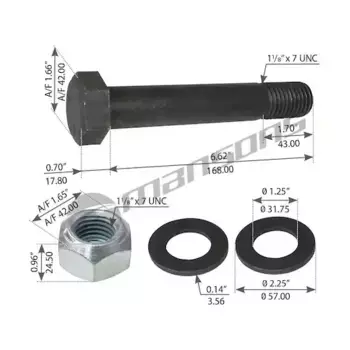 палец балансира !1-1/8'-7x6,5 1отв с гайкой \ HUTCH H & CH 7700-9700 SERIES 460.060 MANSONS