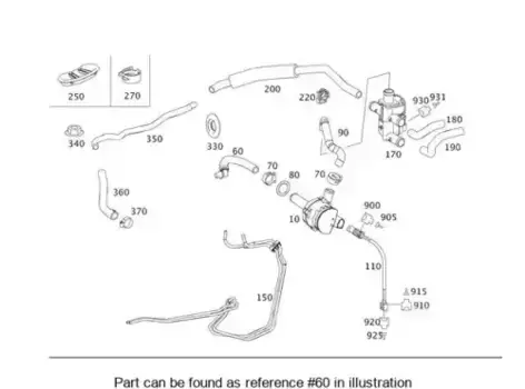 патрубок отопителя!\ MB W221 05-13 221 830 20 96