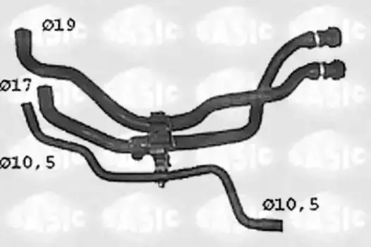 патрубок радиатора!\Renault Clio II/Kangoo Express 1.4-1.6 97> SWH4308 SASIC