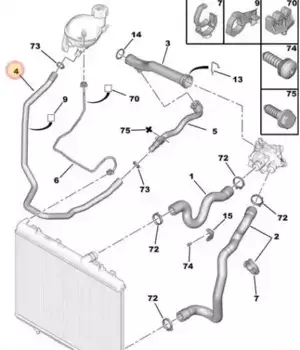 патрубок системы охлаждения!\ Peugeot 308 I 08-13 1317 T5 PSA