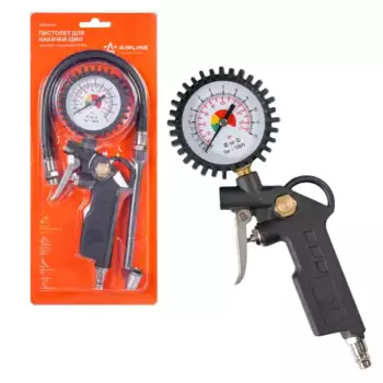 пистолет для накачки шин! грузовой с манометром 12BAR\ ATBU004 AIRLINE