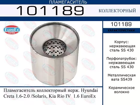 Гофра глушителя EUROEX 101189