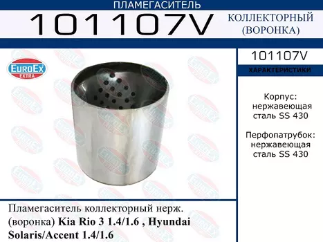 Гофра глушителя EUROEX 101107V
