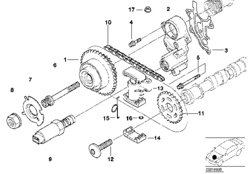 планка натяжителя цепи!\ BMW E38/E39/E53 96-04