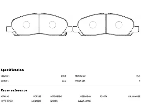 PN3419-NIBK колодки дисковые п.\ Mitsubishi Chariot 97>