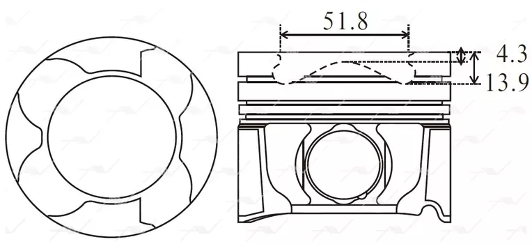 PN34731 PN-34731 поршень с кольцами 0.50 TOYOTA 1VD-FTV (левый) (комплект 8 поршней, 2 коробки по 4
