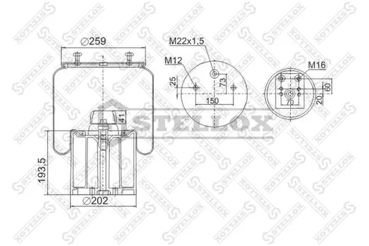 Пневмоподушка STELLOX 90-09413-SX