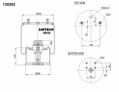 Пневмоподушка AIRTECH 3940K