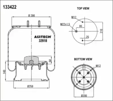 Пневмоподушка AIRTECH 32918K