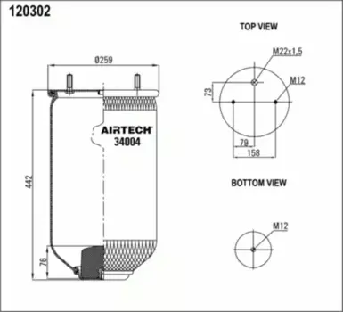 Пневмоподушка AIRTECH 34004P