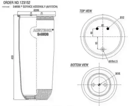 Пневмоподушка AIRTECH 34608P
