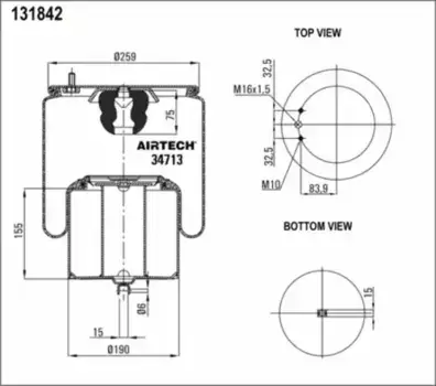 Пневмоподушка AIRTECH 34713K