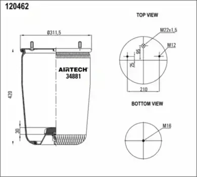 Пневмоподушка AIRTECH 34881P