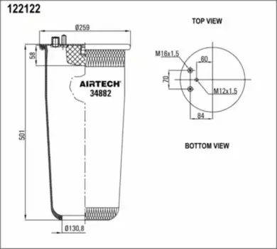 Пневмоподушка AIRTECH 34882P