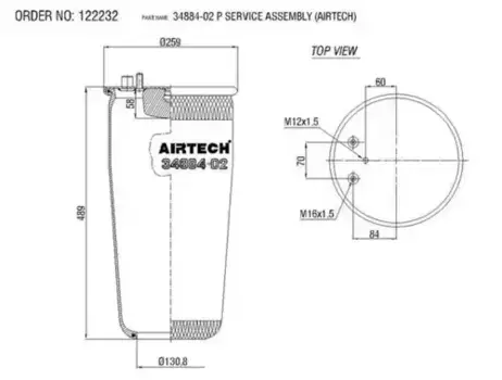 Пневмоподушка AIRTECH 34884-02P