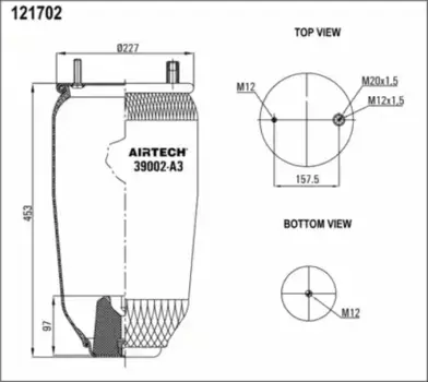 Пневмоподушка AIRTECH 39002-A3-01P