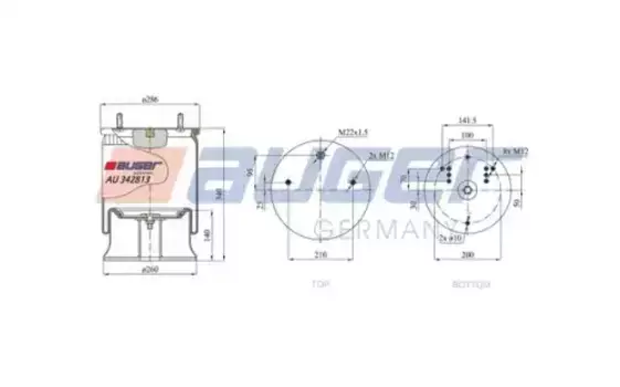 Пневмоподушка AUGER AU 342813-K
