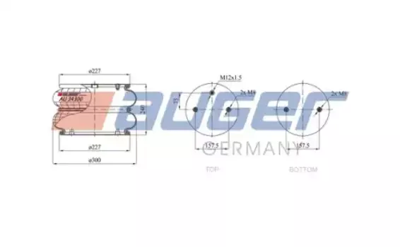 Пневмоподушка AUGER AU 34300-2P22