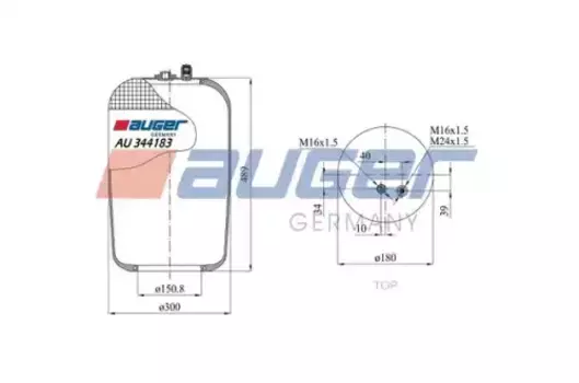 Пневмоподушка AUGER AU 344183-02