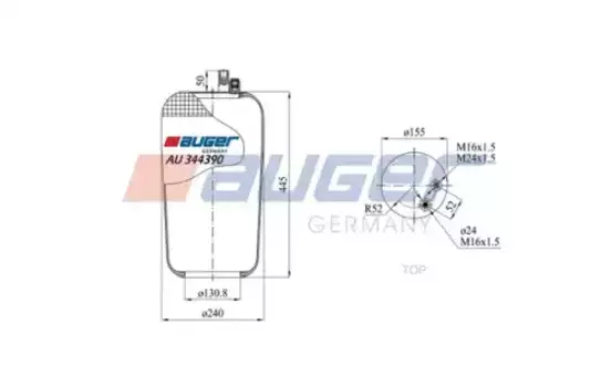 Пневмоподушка AUGER AU 344390-02