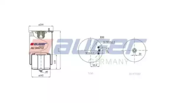 Пневмоподушка AUGER AU 344713-K