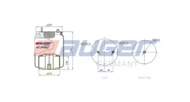 Пневмоподушка AUGER AU 344862-K