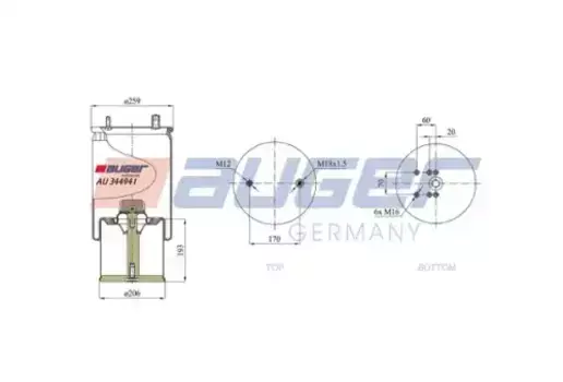 Пневмоподушка AUGER AU 344941-K