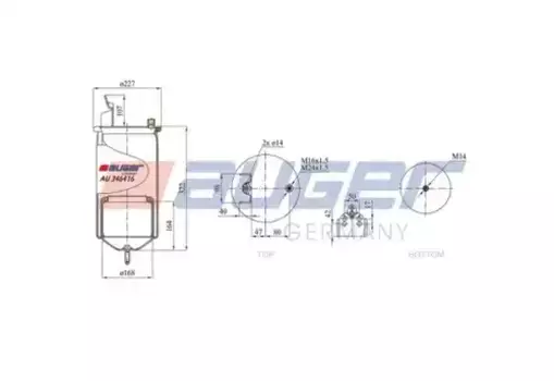 Пневмоподушка AUGER AU 346416-K