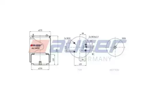 Пневмоподушка AUGER AU 34836-K02