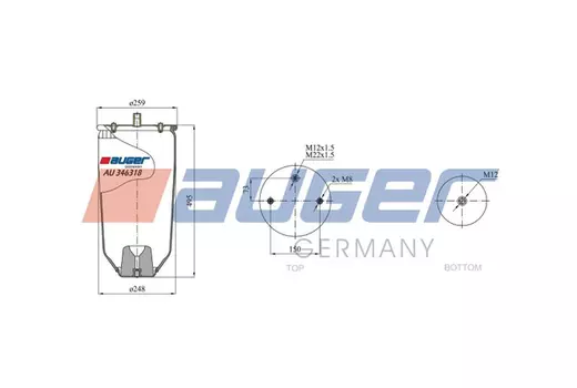 Пневмоподушка AUGER AU 346318